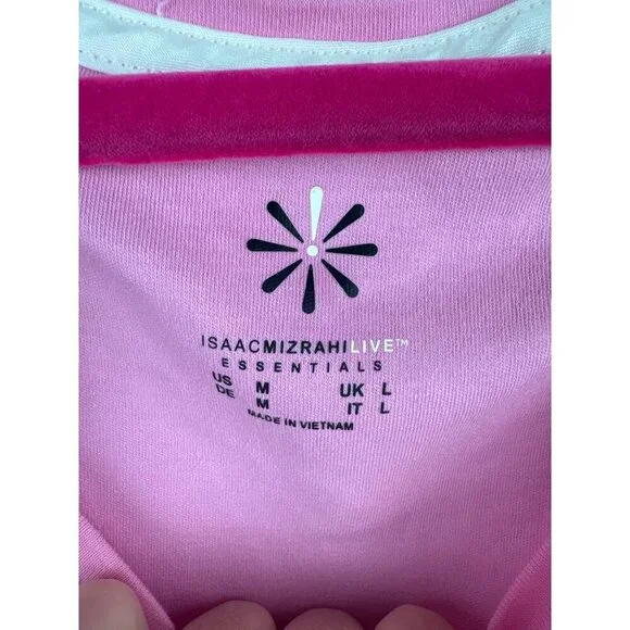 Isaac Mizrahi Live! Pink Sleeveless Tank Top Womens M Cotton Blend - Picture 5 of 6